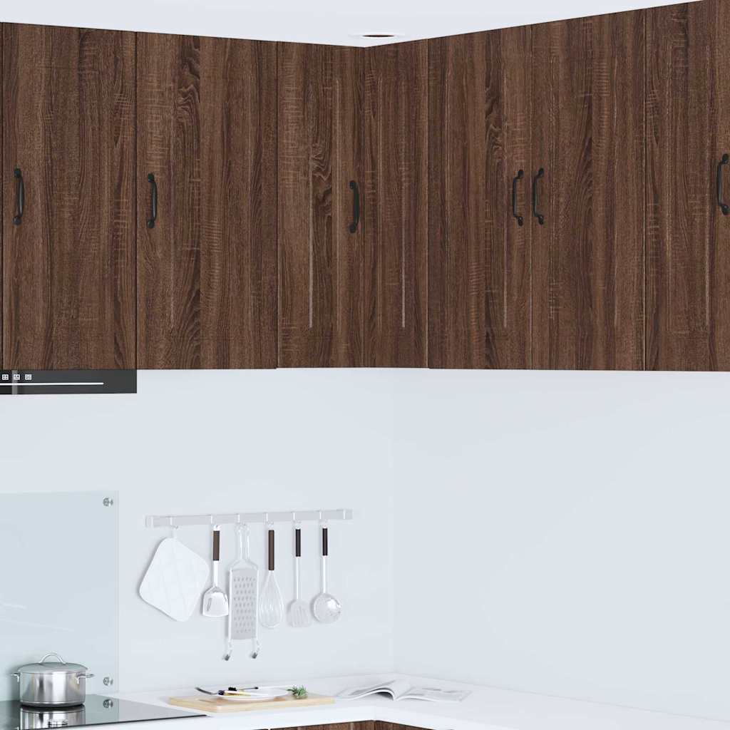 Küchenhängeschrank mit Regal Braun Eichen-Optik 57 x 57 x 80 cm